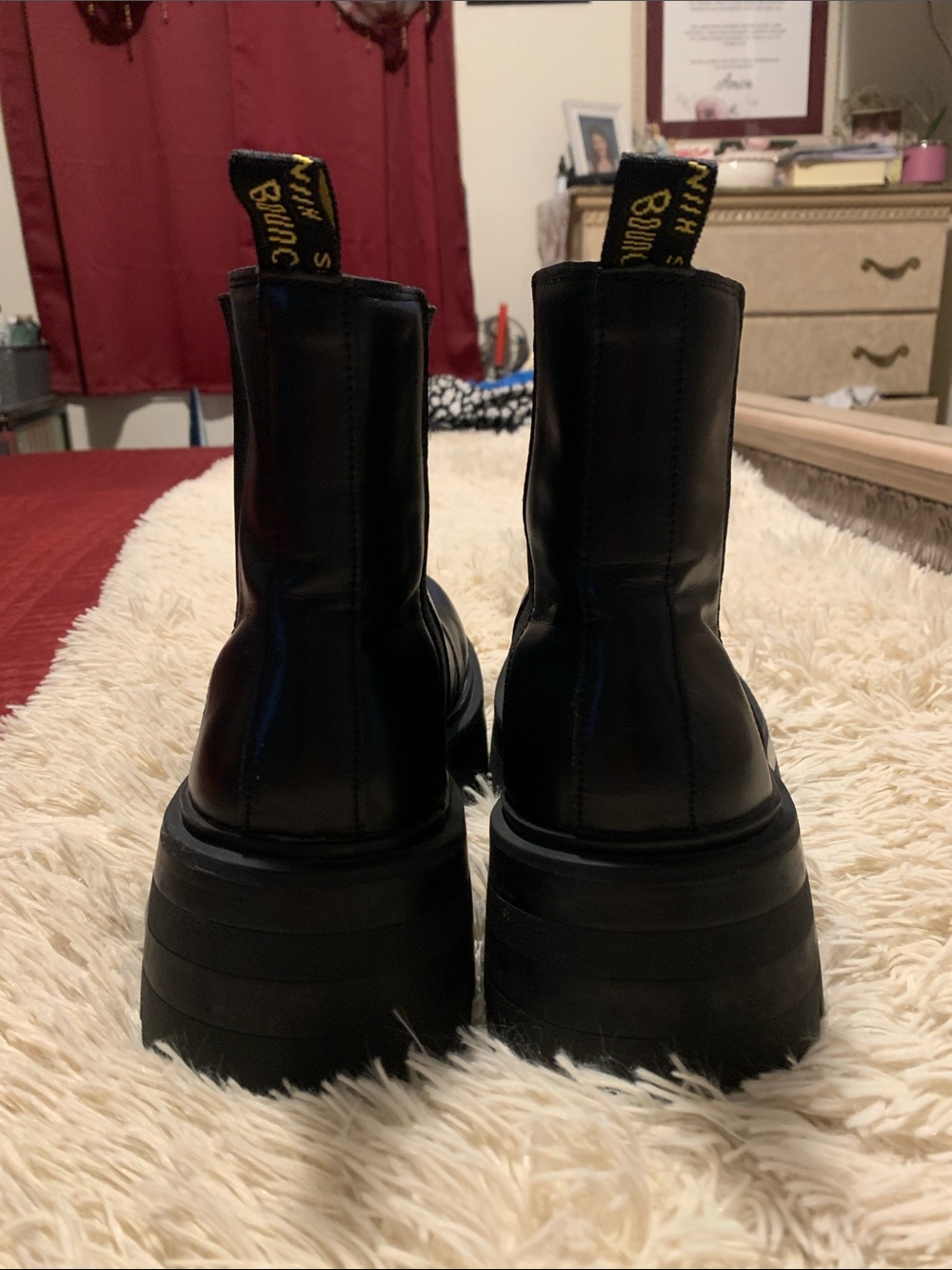 Black size 10 leather, Front-Zip Chunky Chelsea Boots - Unbranded - Picture 3 of 5